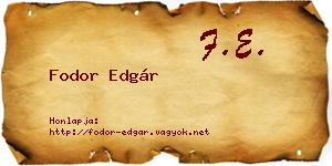 Fodor Edgár névjegykártya