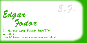 edgar fodor business card
